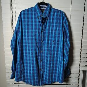 TwentyX Wrangler Men's Vibrant Blue Checkered Shirt XL